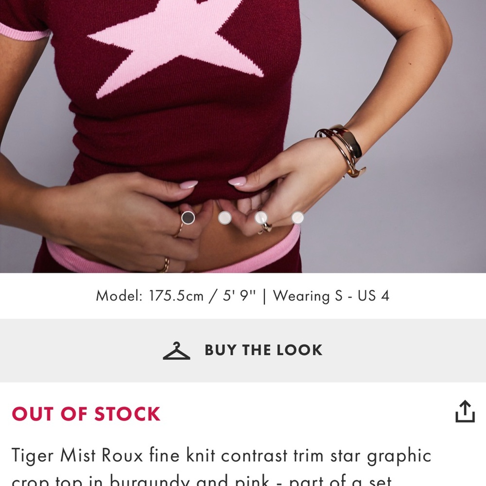 TIGER MIST Burgundy and Pink Star Graphic Knit Set